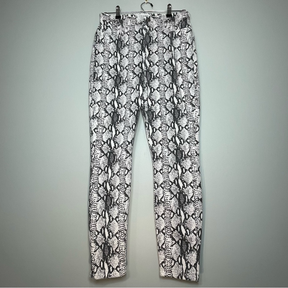 FRAME Womens Denim Ali High Rise Cigarette Snake Skin Print Skinny Jeans Size 28